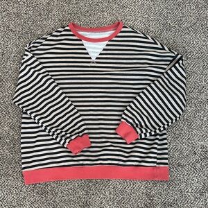 Striped crewneck sweatshirt